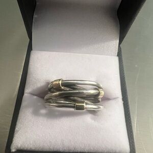 Sterling Silver Two Tone Stacked Ring l